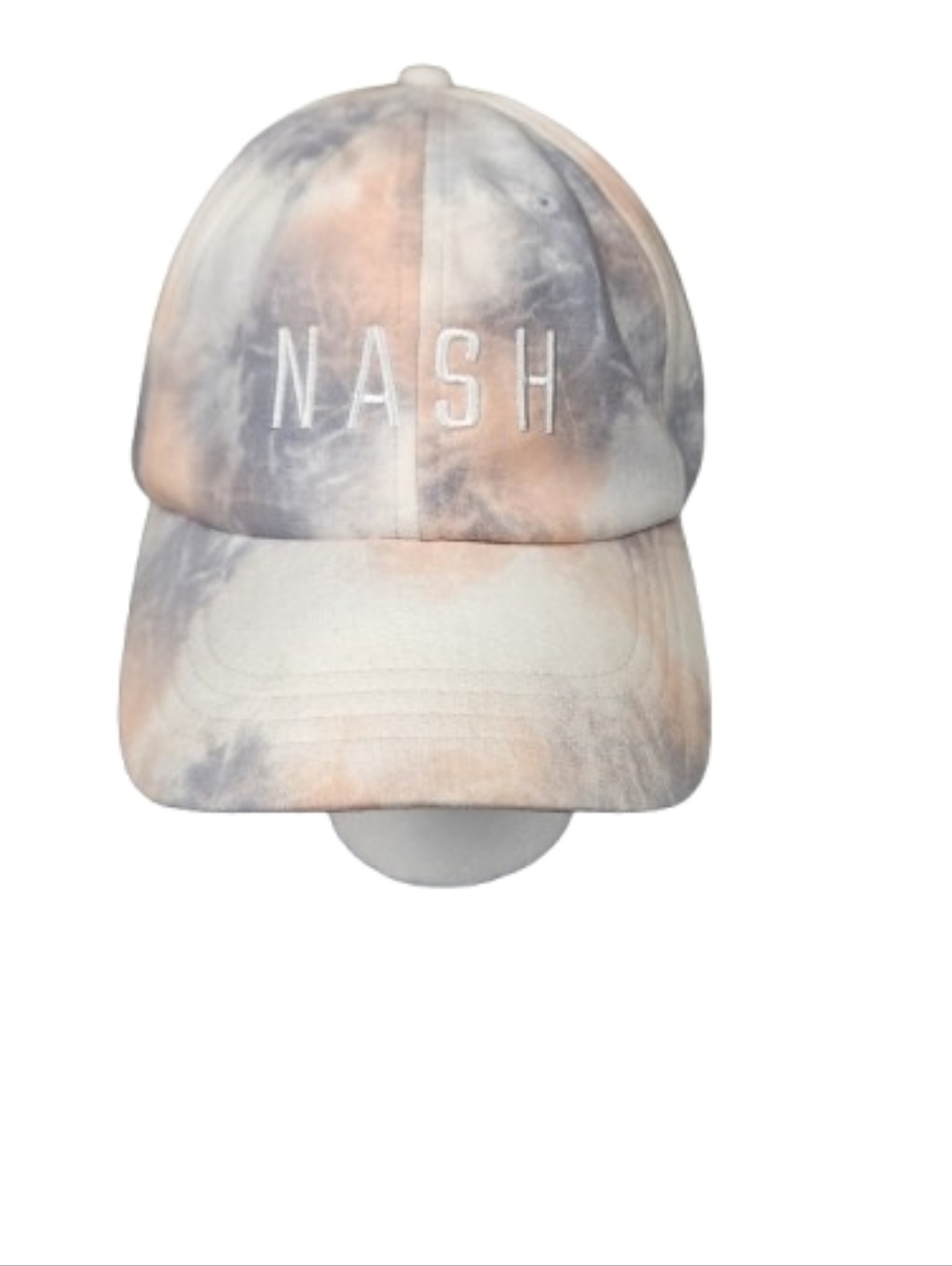 Nash Pastel Tie-Dye Cap in Peach & Grayish Blue Embroidered